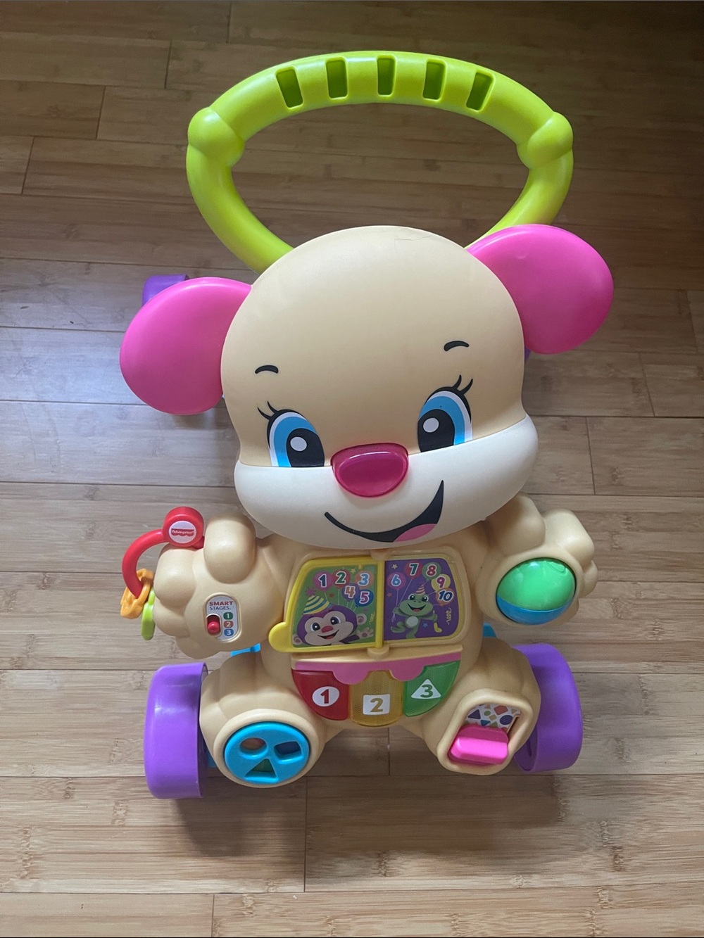 Interactive Puppy Push Walker - Yellow & Pink Toddler Activity Toy Like New